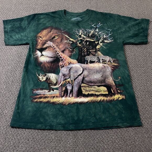 The Mountain Other - Vintage The Mountain Mens Shirt Size Medium M Short Sleeve Tee T Green Africa